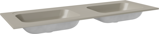 Balmani Tablo Strada double vasque top solid soie grise matte 150 x 55 cm