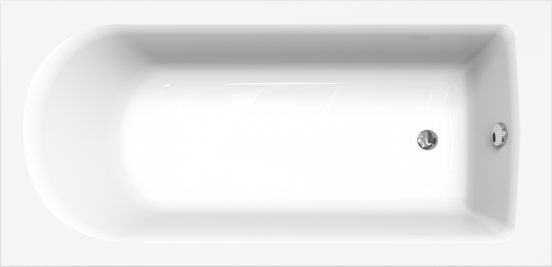 Luca Varess Rosala baignoire encastrable simple 170 x 80 cm acrylique blanc brillant