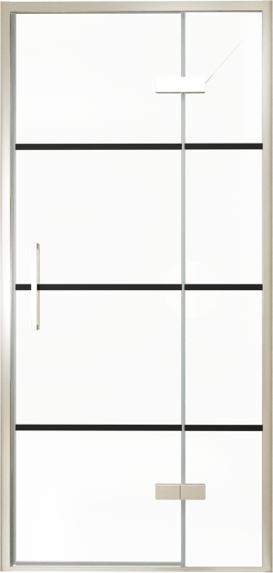 Balmani Senses Design Dusche Drehtür, Rechts, 100 cm x 210 cm, Lined, Profil Brushed CoolMetal