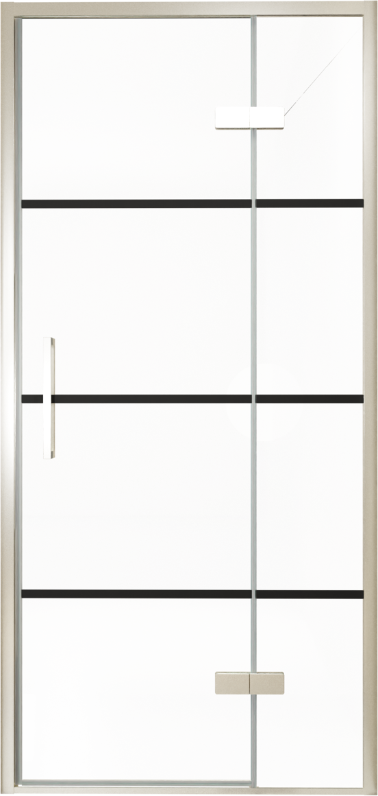 Balmani Senses Design Dusche Drehtür, Rechts, 100 cm x 210 cm, Lined, Profil Brushed CoolMetal