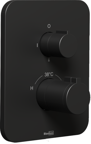 Blaufoss Smartbox Softline Thermostat-Duscharmatur: Unterputz, für 2 Verbraucher, Schwarz matt, Einbauelement inklusive