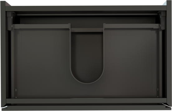 Storke Edge hängender Waschbeckenunterschrank: 60 x 40 cm, Schwarz matt, 2 Schubladen