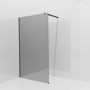 Balmani Modular inloopdouche: 120 x 200 cm, Reflex spiegelglas, Mat zwarte profielen
