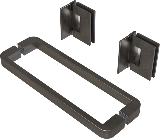 Balmani Modular douchedeur scharnieren en greep brushed gunmetal