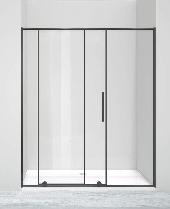 Luca Varess Morano douche schuifdeur 160 x 190 cm helder glas mat zwart profiel