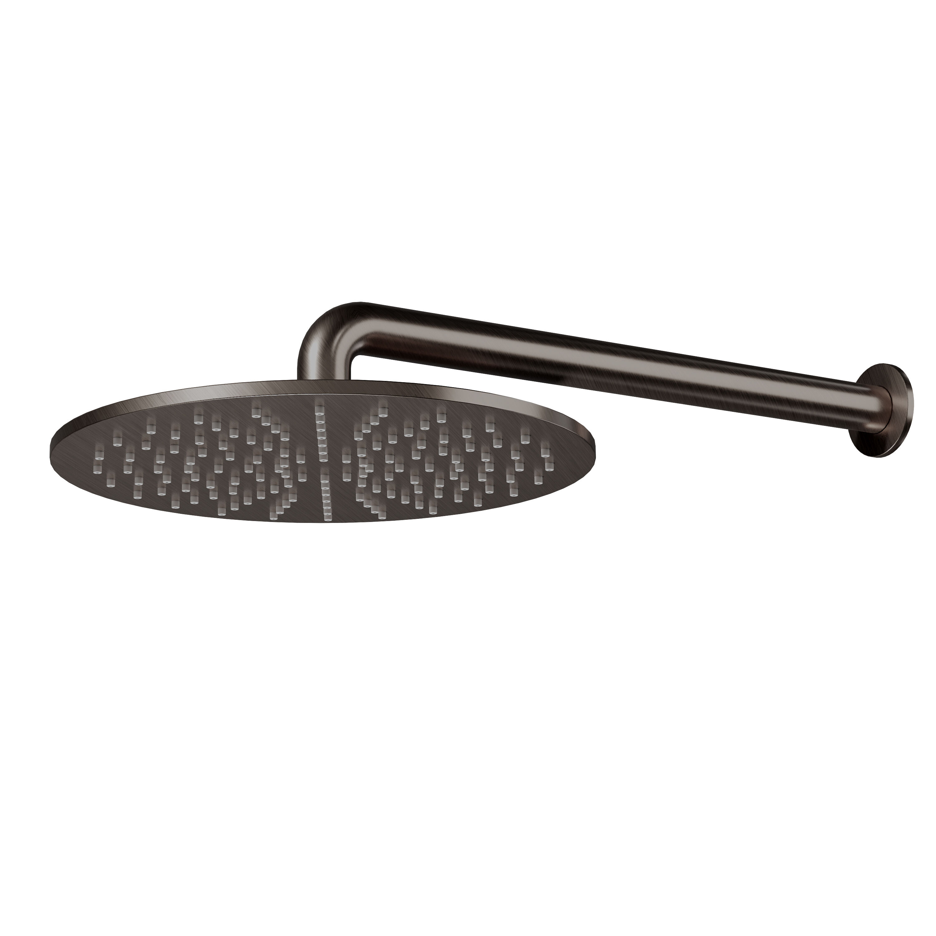 Blaufoss Round 300 ronde regendouchekop met muursteun 30 cm Brushed GunMetal