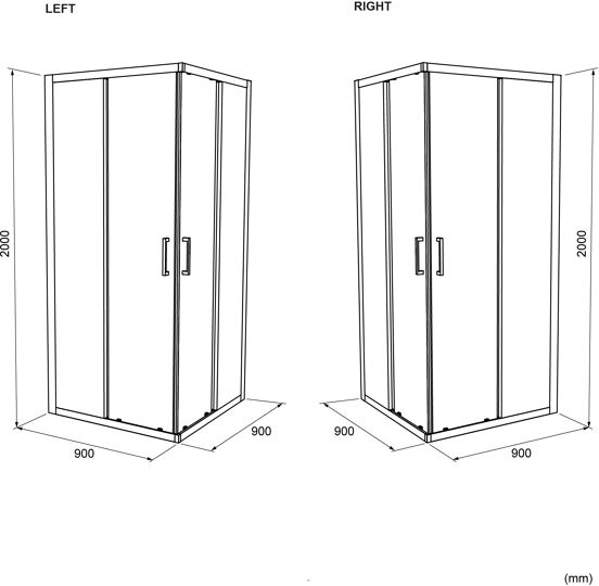 Luca Varess Talan cabine de douche avec portes coulissantes 90 x 90 cm verre transparent avec bande mate rayée profil blanc brillant