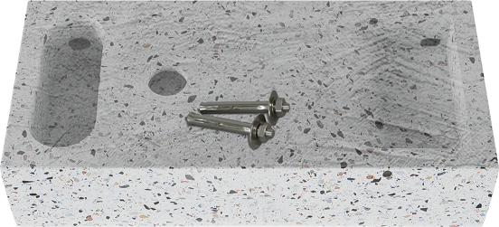 Balmani Mood Handwaschbecken: 45 x 20 cm, Bianco Nero Terrazzo
