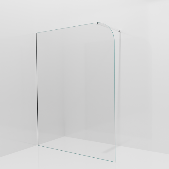 Balmani Modular inloopdouche: 160 x 200 cm, Helder glas afgerond, Glanzend chroom profielen