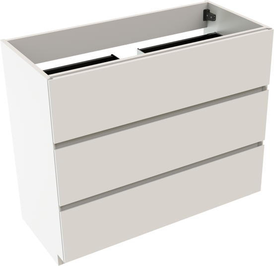 Storke Edge meuble sous-vasque a poser 100 x 46 cm blanc mat 3 tiroirs