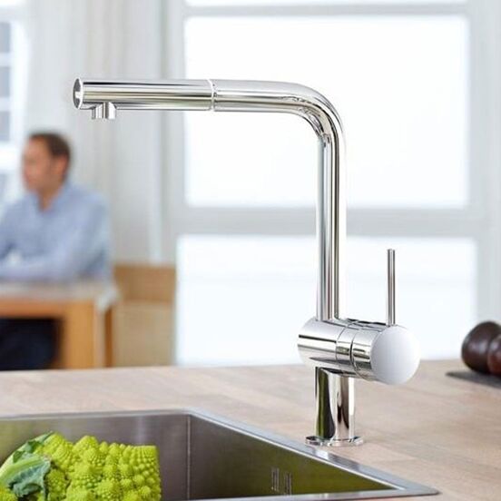 Grohe Minta Küchenarmatur mit ausziehbarer Handbrause: Chrom glänzend