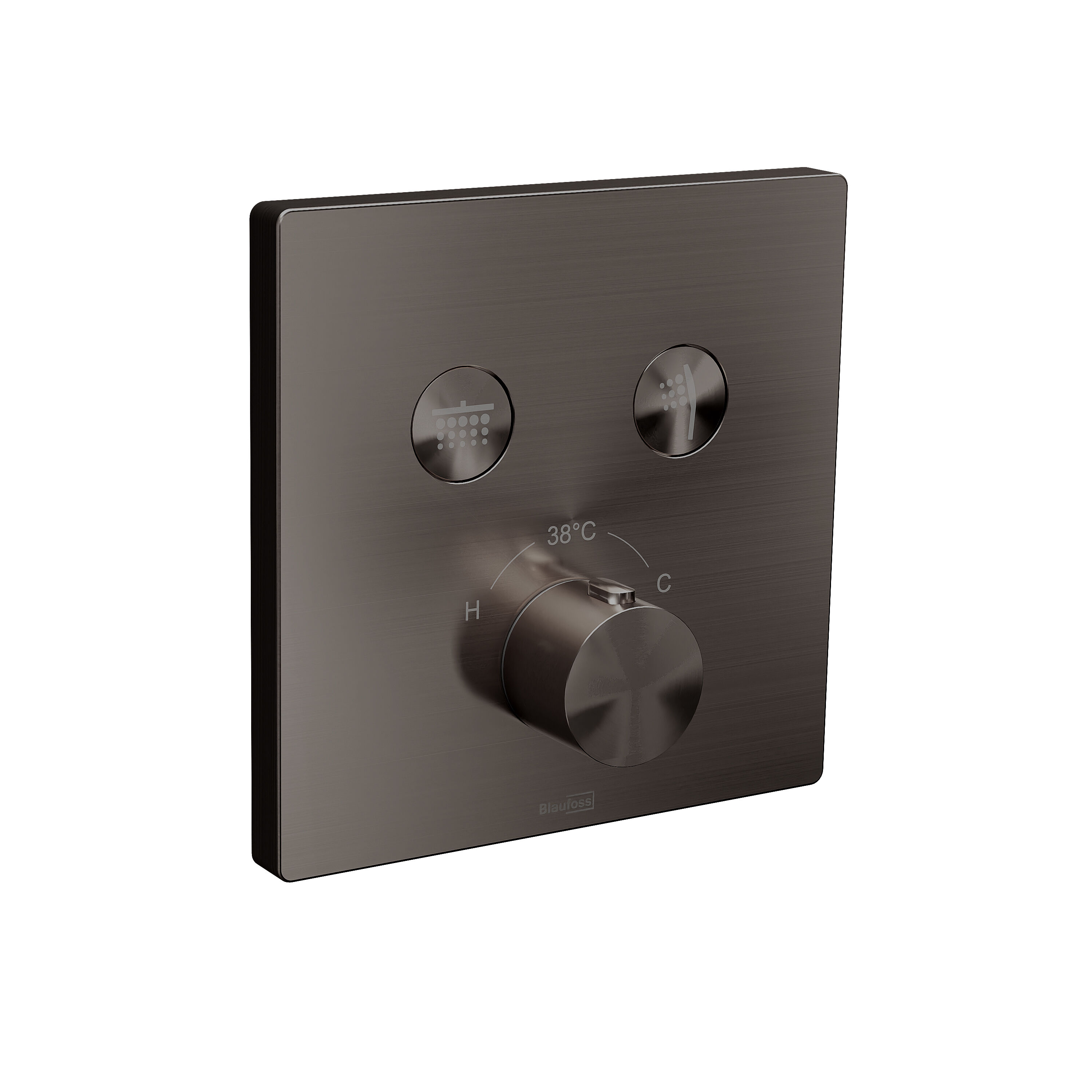 Blaufoss Smartbox Switch-Line inbouw thermostaat 2 uitgangen brushed gunmetal