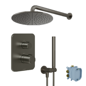 Blaufoss Smartbox Softline set de douche pluie encastré robinet thermostatique Brushed GunMetal