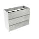 Storke Edge stehender Bad-Unterschrank 100 x 46 cm Beton silbergrau 3 Schubladen
