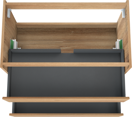 Storke Seda meuble sous-vasque suspendu 95 x 52 cm chêne brut 2 tiroirs