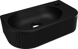 Luca Varess Rondo Ribs lave-mains 41 x 22 cm porcelaine noir mat