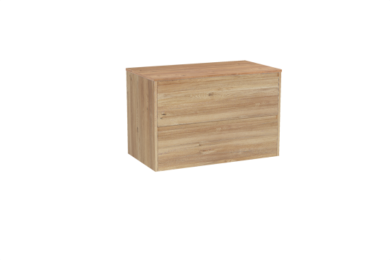 Storke Seda hängendes Möbelstück Set: 95 x 52 cm, Rohe Eiche, mit Panton Einzel Waschtischplatte, Melamin Rohe Eiche