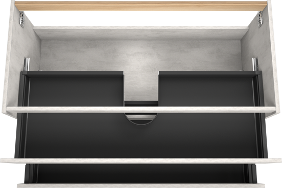 Balmani Lucida meuble sous-lavabo suspendu 120 x 55 cm béton gris argent 2 tiroirs