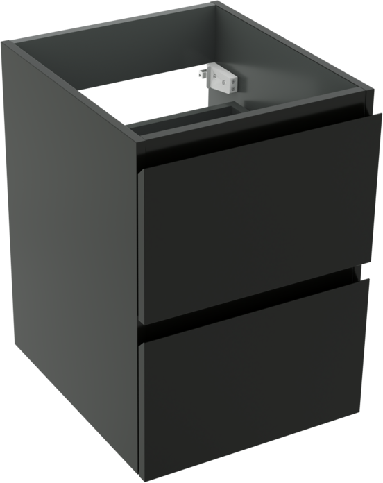 Linie Lado meuble sous-vasque suspendu 40 x 46 cm noir mat 2 tiroirs