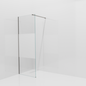 Balmani Modular douche à l'italienne: 80 x 200 cm, Verre transparent avec bande mate, avec coating, Profil Brushed Inox