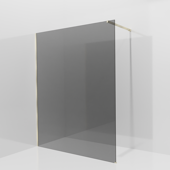 Balmani Modular Walk-In Dusche: 160 x 200 cm, Rauchglas, inklusive Coating, Profil Brushed Champagne Gold