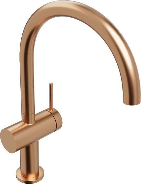 Blaufoss Round 360 EcoStart Niedrige Waschtischarmatur Brushed Rosegold