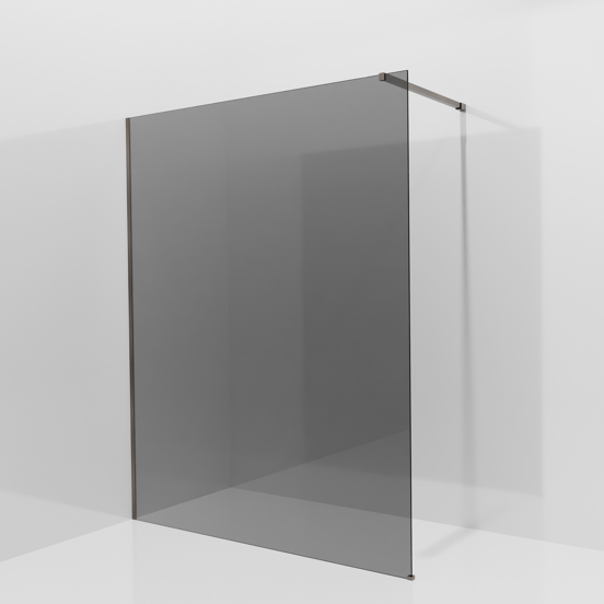 Balmani Modular Walk-In Dusche: 160 x 200 cm, Rauchglas, inklusive Coating, Profil Brushed GunMetal
