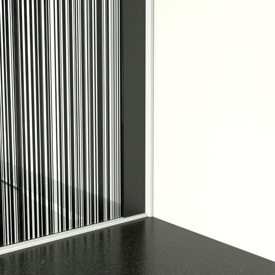 Balmani Modular inloopdouche 180 x 200 cm barcode zwart glas mat zwart profiel