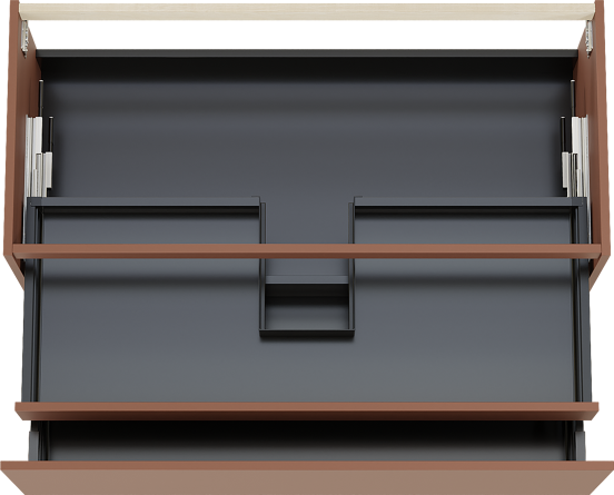 Balmani Sfera hängender Waschbeckenunterschrank: 120 x 55 cm, Cotto, 2 Schubladen