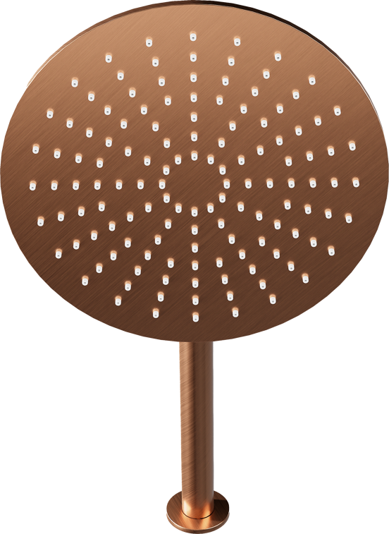 Blaufoss Round 300 tête de douche ronde avec support mural 30 cm Brushed Rosegold