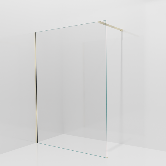 Balmani Modular Walk-In Dusche: 150 x 200 cm, Klarglas, inklusive Coating, Profil Brushed Champagne Gold