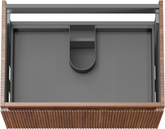 Storke Ribs meuble sous-vasque suspendu 75 x 52 cm noyer 2 tiroirs