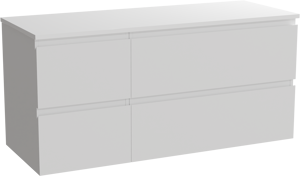 Linie Lado zwevend badkamermeubel 120 x 46 cm mat wit met Lado dubbel tablet in composietmarmer mat wit