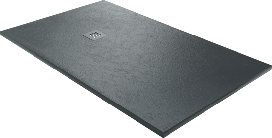 Balmani Vega receveur de douche 150 x 90 cm marbre composite gris graphite texture ardoise