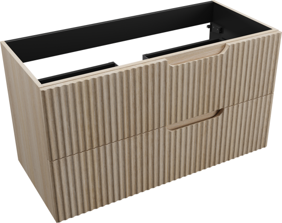 Linie Ribbo zwevende wastafelonderkast 100 x 46 cm lichte eik 2 lades