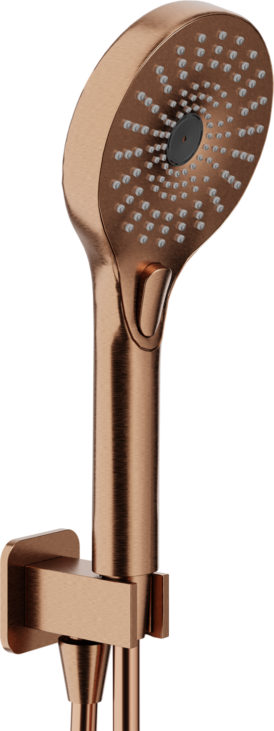 BLAUFOSS Onos Handdoucheset met doucheslang aansluiting 3 straalfuncties Brushed Rosegold