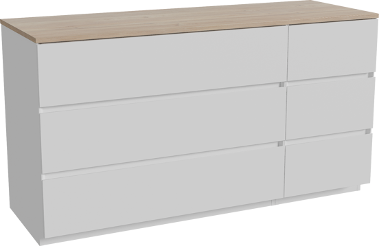 Storke Edge freistehendes Möbelstück Set: 150 x 52 cm, Weiß matt, mit Panton Einzel- oder Doppel Waschtischplatte, Melamin Rohe Eiche