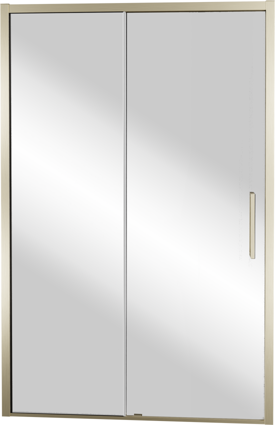 Balmani Senses Design porte coulissante à gauche 120 cm x 210 cm verre Miroir Reflex, Profil Brushed Champagne Gold