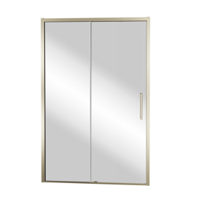 Balmani Senses Design porte coulissante à gauche 120 cm x 210 cm verre Miroir Reflex, Profil Brushed Champagne Gold