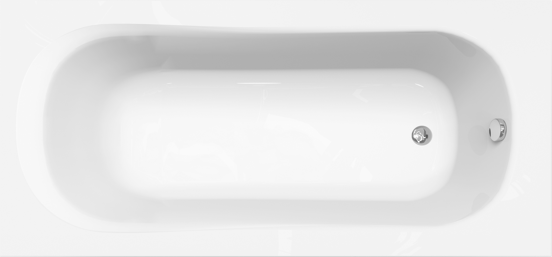 Linie Tessa eenpersoons inbouwbad 170 x 80 cm acryl hoogglans wit