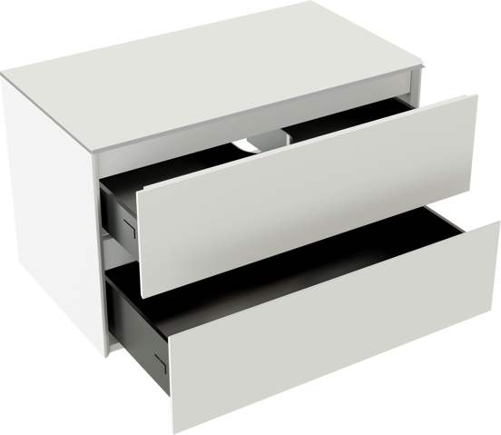 Storke Edge zwevend badkamermeubel 80 x 46 cm mat wit met Tavola enkel tablet in solid surface mat wit