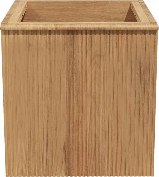 Balmani Forma zwevende wastafelonderkast 45 x 55 cm teakhout 2 lades vert. sym. groef