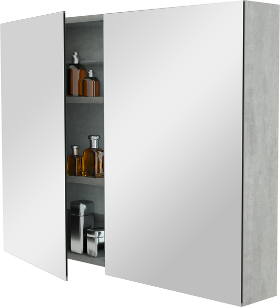 Storke Reflecta spiegelkast 100 x 75 cm beton donkergrijs