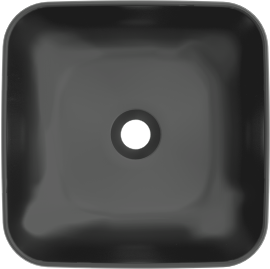 Luca Varess Messina vasque à poser porcelaine noir mat carré 36 x 36 cm