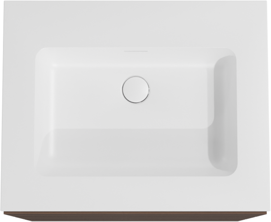 Storke Edge staand badkamermeubel 65 x 52 cm notelaar met Mata enkele wastafel in solid surface mat wit