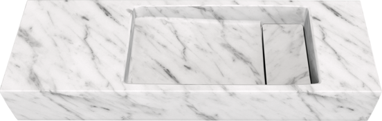 Balmani Mood Handwaschbecken: Carrara-Marmor, 65 x 20 cm