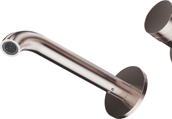 Blaufoss Pavilion Unterputz-Badewannenarmatur: Brushed CoolMetal, inkl. Handbrauseset und Einbauelement