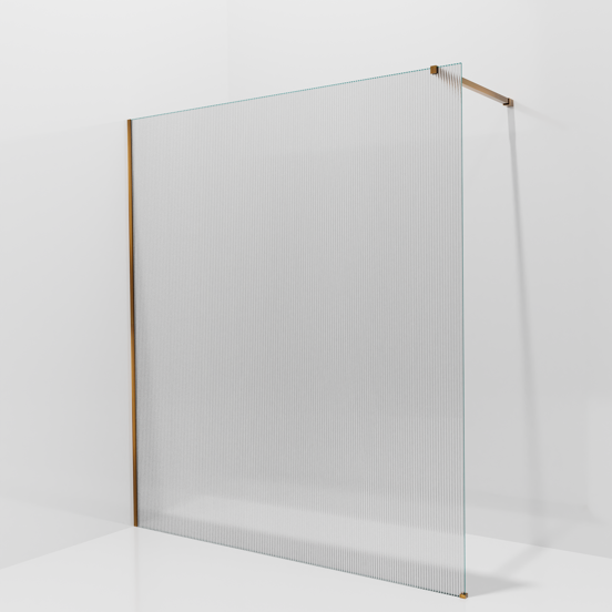 Balmani Modular inloopdouche: 180 x 200 cm, Ribs met coating, Brushed Rosegold profielen