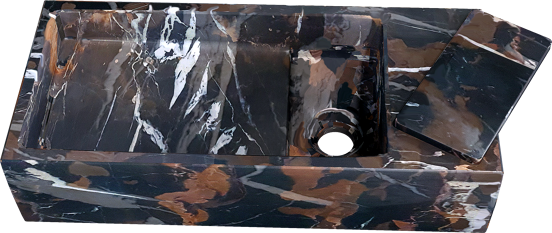 Balmani Mood Handwaschbecken: Portoro Gold Marmor, 45 x 20 cm