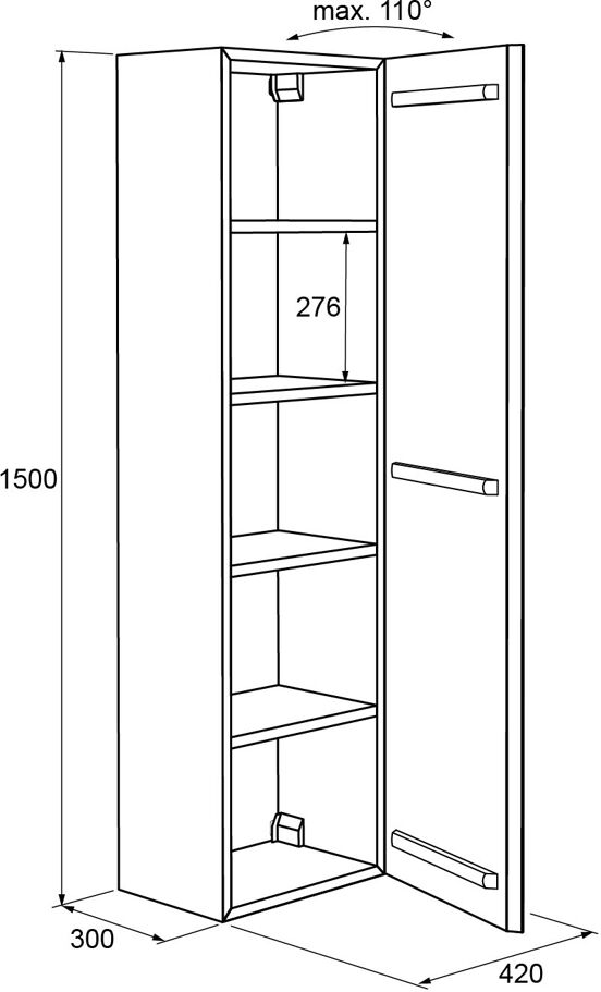 Balmani Forma colonne salle de bains suspendue teck 42 x 30 x 150 cm